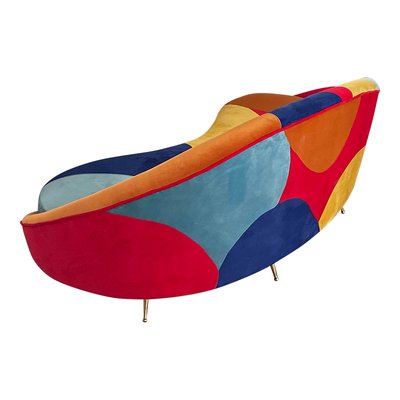 Multicolor Three-Seater Curved Glamorous Sofa, 1990s-BEW-1773400