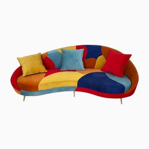 Multicolor Three-Seater Curved Glamorous Sofa, 1990s-BEW-1773400