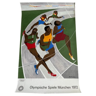 Munich Olympic Games Relay Race Lithograph Poster by Jacob Lawrence, 1972-TZ-1373779