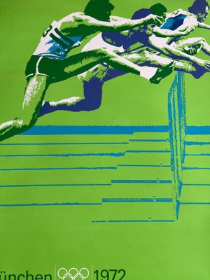 Munich Olympic Games Running over Obstacles Poster by Otl Aicher, 1972-TZ-1373788