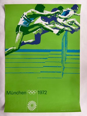 Munich Olympic Games Running over Obstacles Poster by Otl Aicher, 1972-TZ-1373788