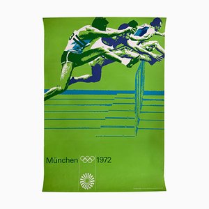 Munich Olympic Games Running over Obstacles Poster by Otl Aicher, 1972-TZ-1373788