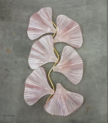 Murano Art Glass and Brass Pink Color Wall Light, 1990-UH-1776223