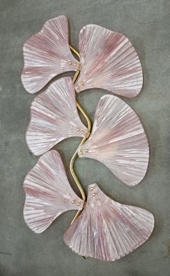 Murano Art Glass and Brass Pink Color Wall Light, 1990-UH-1776223