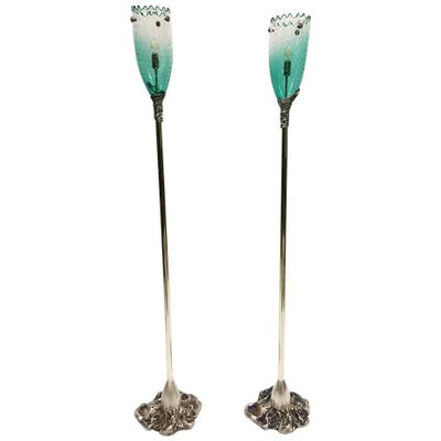 Murano Art Glass Floor Lamps, Italy, Set of 2-UCH-1224900