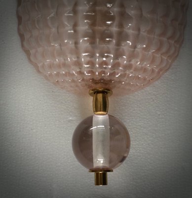 Murano Art Glass Pink and Brass Wall Light, 2000-UH-2035739