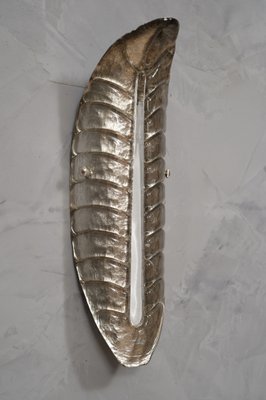 Murano Art Glass Silver and White Wall Light, 1970s-UH-1309540