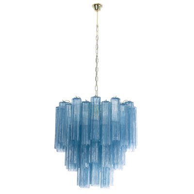 Murano Blue Glass Tronchi Chandelier, 1980s-MPO-1761770