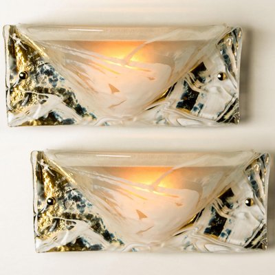 Murano Brass and Glass Wall Lights from Hillebrand, 1975, Set of 2-VDW-1060519