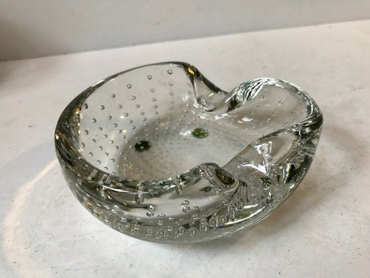 Murano Bullicante Clear Bubble Glass Ashtray from Seguso, 1950s-LCR-971394