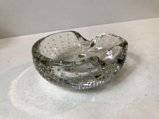 Murano Bullicante Clear Bubble Glass Ashtray from Seguso, 1950s-LCR-971394