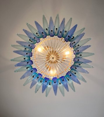 Murano Ceiling Light with Original Palmette in Blue and Turquoise, 1990-FHZ-2023492