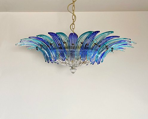 Murano Ceiling Light with Original Palmette in Blue and Turquoise, 1990-FHZ-2023492