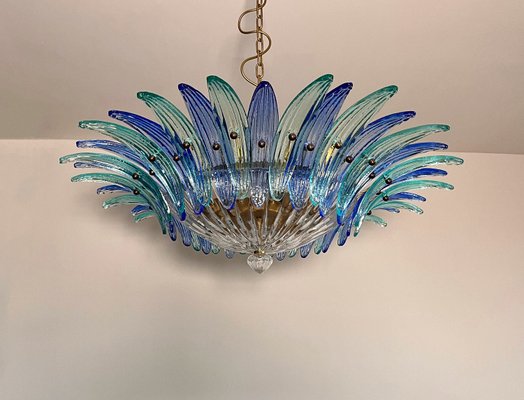 Murano Ceiling Light with Original Palmette in Blue and Turquoise, 1990-FHZ-2023492