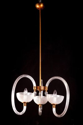 Murano Chandelier by Ercole Barovier for Reticello Venice, 1940s-MBH-1031961