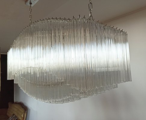 Murano Chandelier with 292 Clear Prism Quadriedri Pagoda Glass, 1982-FHZ-685525