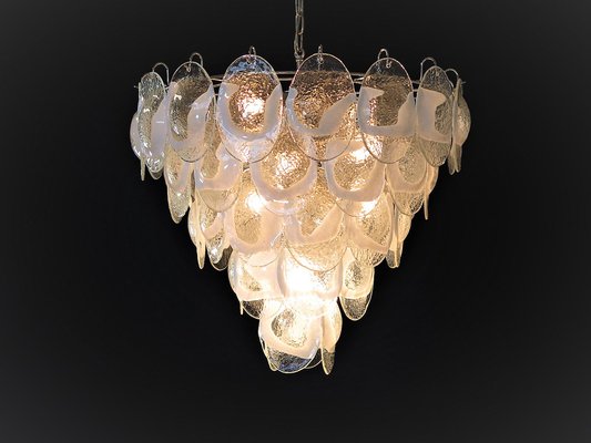 Murano Chandelier with 50 Lattimo Glasses by Mazzega, 1979-FHZ-969979