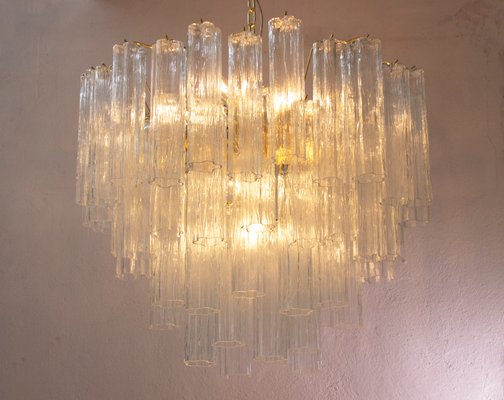 Murano Clear Glass Tronchi Chandelier, 1990s-MPO-2019670