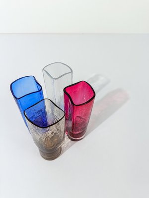 Murano Colored Long Drink Glasses by Nason Moretti, Italy, 1960s, Set of 12-UIW-2034456