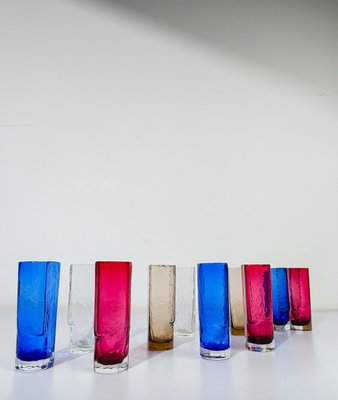 Murano Colored Long Drink Glasses by Nason Moretti, Italy, 1960s, Set of 12-UIW-2034456