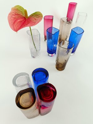 Murano Colored Long Drink Glasses by Nason Moretti, Italy, 1960s, Set of 12-UIW-2034456