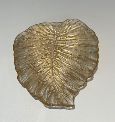 Murano Crystal Leaf Dish-BA-1365353