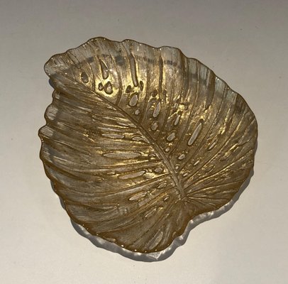 Murano Crystal Leaf Dish-BA-1365353