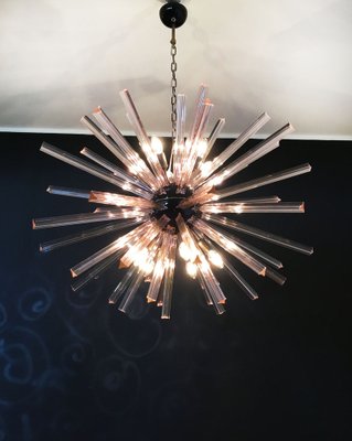 Murano Crystal Prism Sputnik Chandelier with 50 Pink Prisms, Italy-FHZ-964489