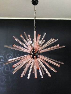 Murano Crystal Prism Sputnik Chandelier with 50 Pink Prisms, Italy-FHZ-964489