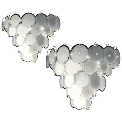 Murano Disc Chandeliers from Vistosi, 1970s, Set of 2-MBH-1032264