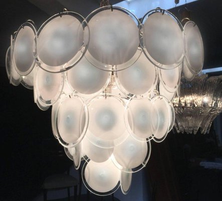 Murano Disc Chandeliers from Vistosi, 1970s, Set of 2-MBH-1032264