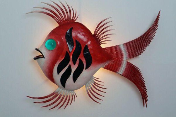 Murano Fish Wall Lamp, 1960s-ESB-1376861