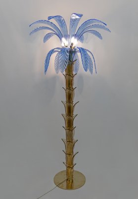 Murano Glass and Brass Palm Tree Floor Lamp, 1970s-FER-1791509