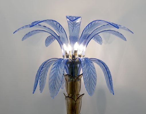 Murano Glass and Brass Palm Tree Floor Lamp, 1970s-FER-1791509