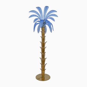 Murano Glass and Brass Palm Tree Floor Lamp, 1970s-FER-1791509