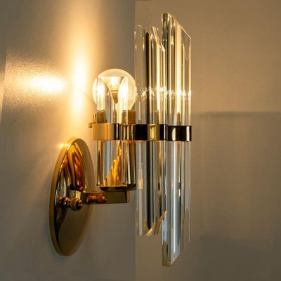 Murano Glass and Brass Sconce in the style of Venini, Italy, 1975-VDW-1403251