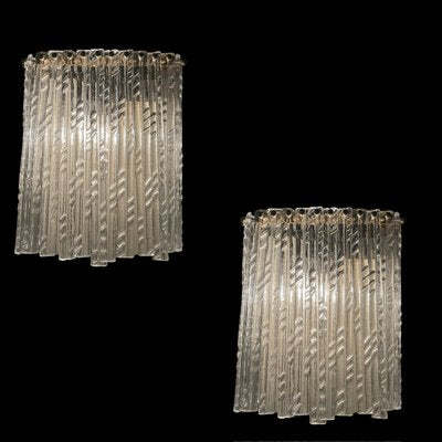 Murano Glass and Brass Sconces, 1980s, Set of 2-JJC-1700511