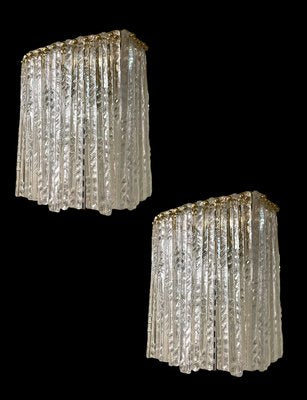 Murano Glass and Brass Sconces, 1980s, Set of 2-JJC-1700511