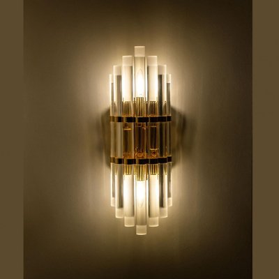 Murano Glass and Gilt Brass Sconce, 1960s-VDW-1823114