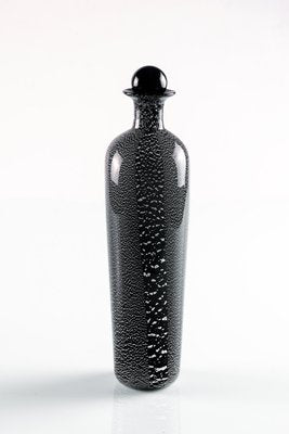 Murano Glass Bottle with Silver Inclusions by Ghisetti, Italy-LBS-1437730