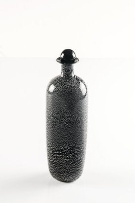 Murano Glass Bottle with Silver Inclusions by Ghisetti, Italy-LBS-1437730