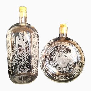 Murano Glass Bottles, 1993, Set of 2-ELB-739480