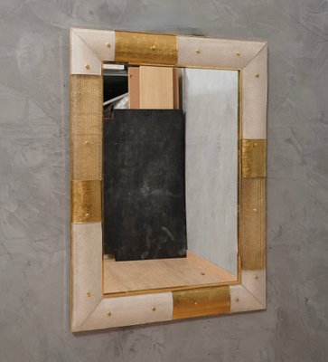 Murano Glass & Brass Wall Mirror, 1980-UH-1424913