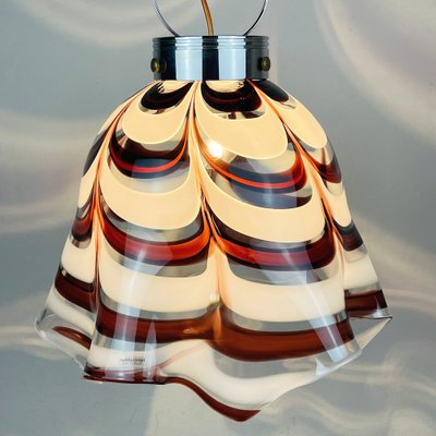 Murano Glass Brown Fazzoletto Pendant Lamp by AV Mazzega, Italy, 1970s-WQC-1378703