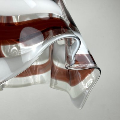 Murano Glass Brown Fazzoletto Pendant Lamp by AV Mazzega, Italy, 1970s-WQC-1378703