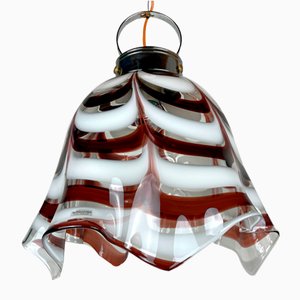 Murano Glass Brown Fazzoletto Pendant Lamp by AV Mazzega, Italy, 1970s-WQC-1378703