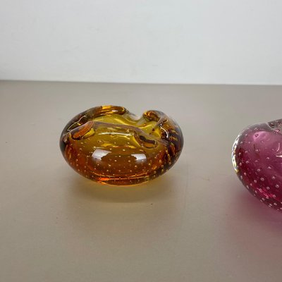 Murano Glass Bubble Structure Bowls or Ashtrays, Italy, 1970s, Set of 2-QZ-1448589