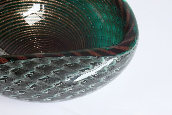 Murano Glass Bullicante and Filigrana Bowl, 1950s-PLT-1328920