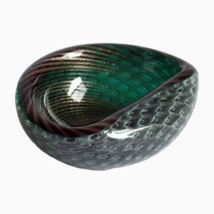 Murano Glass Bullicante and Filigrana Bowl, 1950s-PLT-1328920