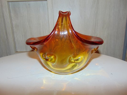 Murano Glass Cake Bowl, 1970s-CAQ-748890